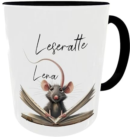 Lustige Tasse – Geschenk für Leseratten & Bücherfreunde – Kaffeebecher, spülmaschinenfest, personalisierbar – für Buchliebhaber & Studenten