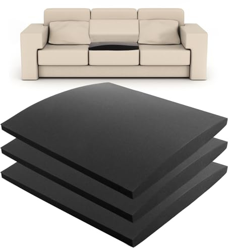 MUXHEL 3PCS Sofa Cushion Support for Sagging Seat 50x50x0.5cm Couch Cushion Support High-Density Replacement Sofa Seat Cushions Saver for Corner sofa Bed Couches-Black