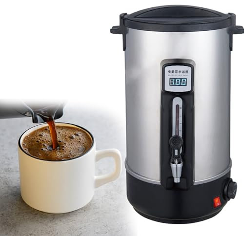 GESAIDES Stainless Steel Large Capacity Commercial Office Kitchen Hot Water Dispenser Boiler Instant Boiling Machine Heater Electric Kettle Temperature Control for Coffee Tea with Faucet Tap,30L