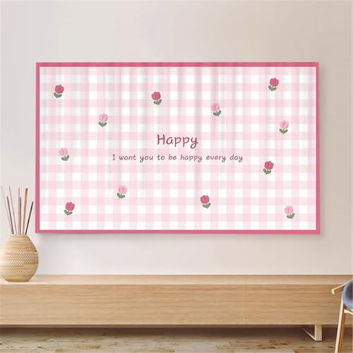 HAGJII Tv Cover Indoor Universal Tv Screen Protector & Dust Shield Soft, Stretchable Fabric Printing Tv Display Protectors Washable, 24-65inch Fits Curved/Flat Screens(60in,D)