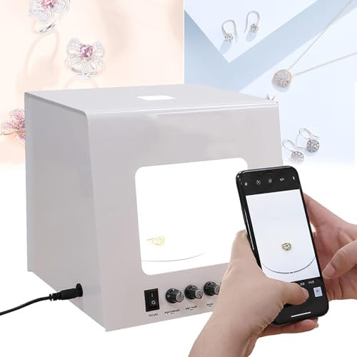 Mini-ljuslåda för fotostudio, bärbart ljustältkit med hastighetsjusterbar elektrisk skivspelare för små produkter, professionellt dimbart fotograferingstältkit,30cm