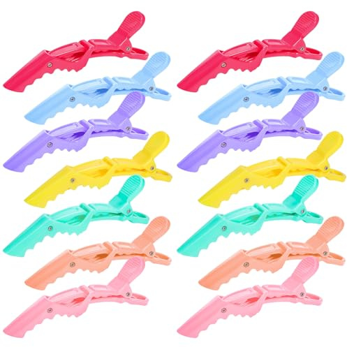 14 Stück Haarklammern, Abteilklammern Friseur Haarclips Damen Kinder, Professionelle Haarspangen Hair Clips zum Stylen Schneiden