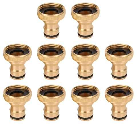 ASHATA 10Pcs Dishwasher Faucet Adapter Snap On Connection for Sink Portable Washing Machine Brass Threaded Adapters with 0.98in Inlet 0.61in Outlet