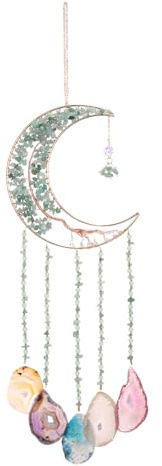 PATIKIL 26 Grand Attrape-Rêves en Pierre D'Agate, 7 Chakras Arbre De Vie avec Pierres De Lune Cristal Attrape-Rêves Artisanal pour Adultes ornementation Murial Bohème Chambre, Vert