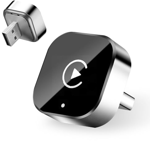 Adaptateur CarPlay sans Fil, Mini CarPlay et Android Auto 2 en 1, USB A/C, Plug & Play, Connexion Automatique, Mise à Niveau 2025, Compatible CarPlay avec iPhone et Android