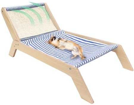 Swing Katzenbett aus Holz, zusammenklappbar, erhöhtes Katzenbett, Universalzubehör für Katzenmöbel, verdickt, mit Kratzschutz für den Innenbereich