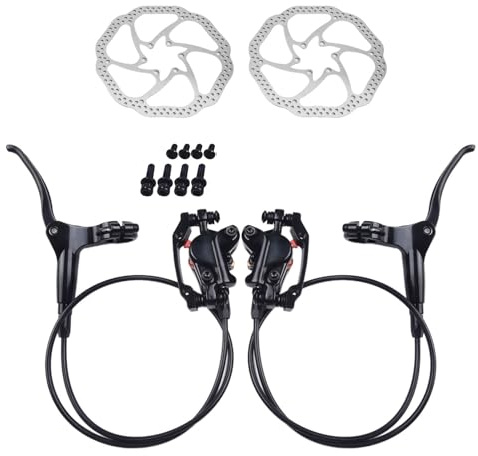 EpheyFIF Set di freni idraulici per mountain bike, freni a disco con 2 dischi da 160 mm