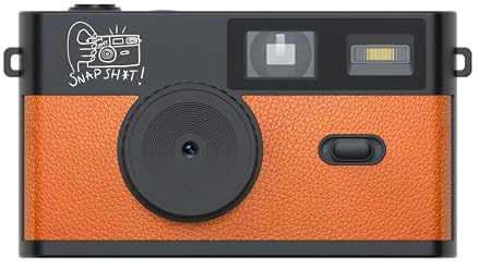 SNPSHT Screen-Free Digital Camera – Simple Point & Shoot Camera, No Screen, Easy to Use Camera, Replace Disposable with Reusable (Orange)