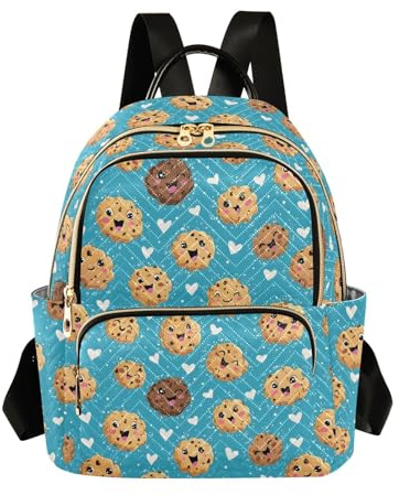 OWFKAY Modischer Damen-Rucksack, Geldbörse, College-Rucksack, Anti-Diebstahl-Rucksack, Reise-Umhängetasche, Büchertasche, Herren, Größe S, Kekse, Cookies Heart, S, Tagesrucksack