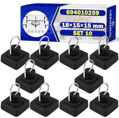 10 Pieces Rubber Feet Pads for Gas Cooker Grate 18x15x15 mm with Original Code 694010259 for Smeg - MONTERAL