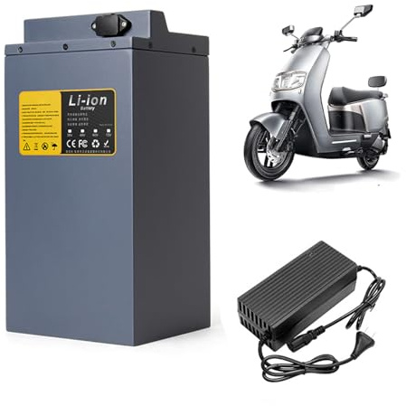 HJGHY Batería para Motocicleta de 48V, 60V y 72V. Batería de Litio de Gran Capacidad de 15Ah, 20Ah, 25Ah, 35Ah, 45Ah, 55Ah y 65Ah. Baterías integradas para triciclos y Scooters.,48v20ah