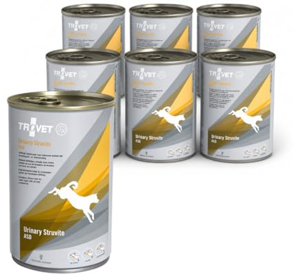 Trovet Urinary Struvite ASD | 6 x 400 g | Alimento dietético Completo para Perros Adultos | Puede Ayudar a Reducir los Cristales de estruvita | Contenido reducido de magnesio