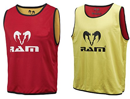 Ram Rugby Trainings-Lätzchen, 10 Stück, 3 Größen, 3 Farben, wendbar