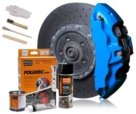 Foliatec Bremssattel Lack Set, Hitzebeständig, Komplettsatz für 4 Bremssättel, GT-Blue, 7-teiliges Set