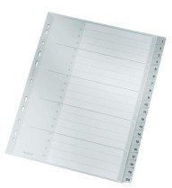 Leitz Plastikregister Zahlen 1-20, A4, PP, 20 Blatt, grau