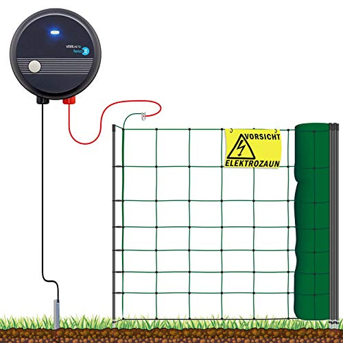 VOSS.farming Hundezaun Starterset Elektrozaun anschlussfertiges Elektronetz für Hobby, Freizeit und zur Gartensicherung, mit umfangreichem Zubehör, ideal für Einzäunungen in Ihrem Garten