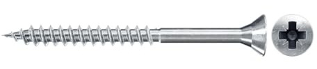 fischer Spanplattenschraube FSPII 5,0 x 90 Senkkopf blauverzinkt Teilgewinde Kreuzschlitz PZ