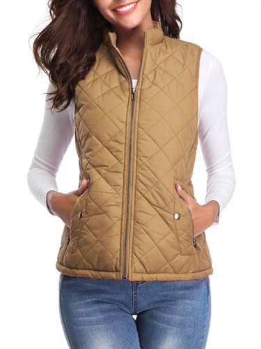fuinloth Chaleco Mujer Acolchado Invierno Otoño Sin Mangas Chalecos Ligero