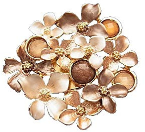 lordies Brosche Magnetbrosche Schal Clip Bekleidung Poncho Taschen Textilschmuck Blumen Braun - Gold