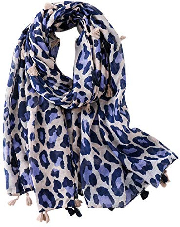 FAIRYGATE Chaude Écharpe Femmes Mode Léopard Carreaux Doux Coton Foulard Imprimée Unique Grand Châle Automne Hiver Etoles Cache-Cou 19229