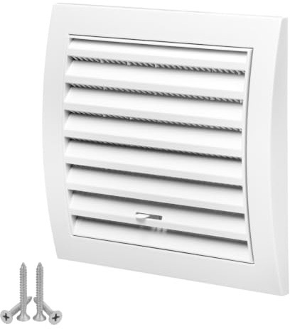 Ø 150mm Rejilla de Ventilación Regulada con Mosquitera - Plástico, Blanco