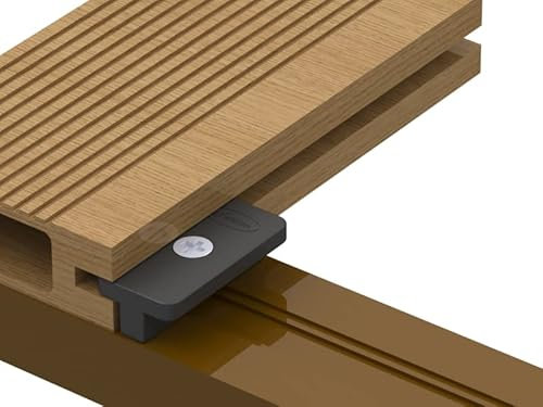 Valdern Komposit-Clips für Terrassendielen, Kunststoff mit hochwertigen Schrauben, versteckte Deckbefestigungen, WPC T-Clips und Befestigungen, 100 Stück