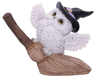 Nemesis Now Snowy Flight 13.5cm, Resin, White, Charming Snowy Owl Figurine, Take Flight White Figurine, Witchcraft Ornament, Owl Gift, Cast in the Finest Resin, Expertly Hand-Painted