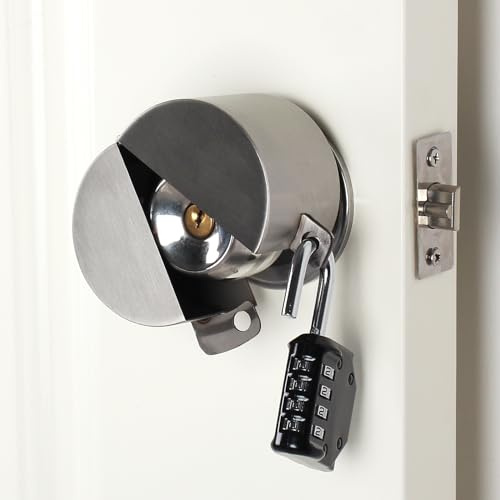 Door Handle Lock Device - Prevents Turning of Door Knob and Access to Keyhole