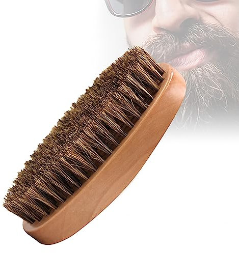 Solid Wood Beard Brush Beard Brush Boar Bristle Brush Premium Wave Brush Wild Boar Bristles Brush for Firm Bristles To Tame and Soften Your Facial Hair