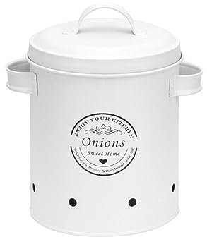 Boite Pomme de Terre,Boite de Rangement pour Pomme de Terre,Pot à Ail en Métal,Pot à Oignons Vintage,Conception Aérée,Pots et Bocaux de Conservation pour Conserver Aliments Frais Longtemps,moyen