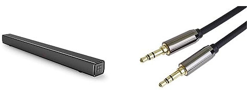 Panasonic SC-HTB100 I Barre de Son Compacte (45W, Système 2.0 canaux, Port Bass Reflex & PremiumCord Câble StereoJack 3,5 mm, Fiche, Mâle vers Mâle, Câble de Connexion Audio AUX Headset