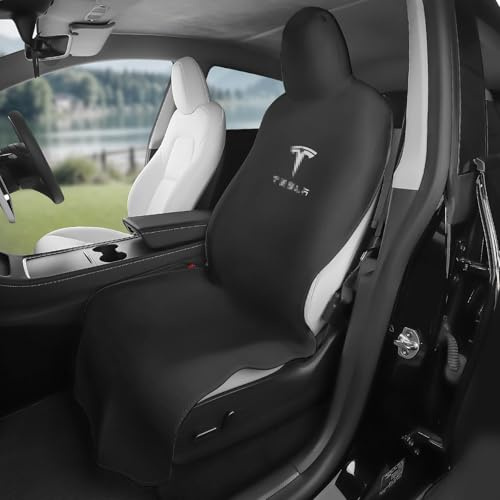 EVMODS für Tesla Model Y Sitzschoner Wasserdicht Vordersitz Schoner Kindersitz ISOFIX geeignete Waschen für Tesla sitzauflage zum Schutz für Model Y Model 3 Zubehör 2025 2024 1 Stück(Schwarz)