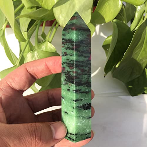 AZOOB Specimen Healed Natural Ruby Crystal Pillar Single Pointed Pillar Blue Stone polishing Stone As a Gift ERTEYIN (Size : 7-8cm)