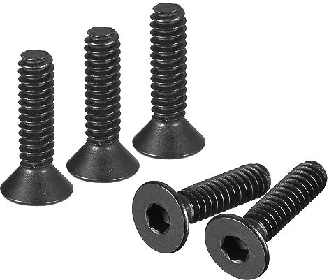 QUARKZMAN 20 Stück Senkkopfschrauben #10-24x3/4 Flachkopf Steckdose Kappe Schrauben 10.9 Grad Karbonstahl Sechskant Steckdose Flachkopfschrauben Bolzen Schrauben Schwarz Oxide