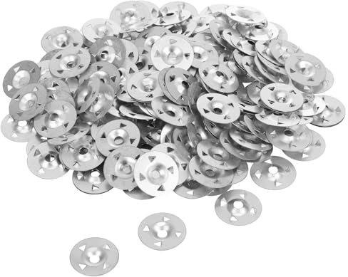 Vyuwast 400 Pcs Easy Fix Washers Insulation Washers 28mm Nail Gaskets Claw Washer for Screws Thermoboard Gypsum Board Extruded Plasterboard
