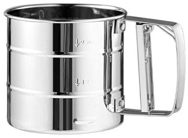 NyxSeat 1 colador de harina con una sola mano, esparcidor de azúcar en polvo, espolvoreador de harina, colador de acero inoxidable de malla fina, colador de filtro de gran capacidad, utensilios de