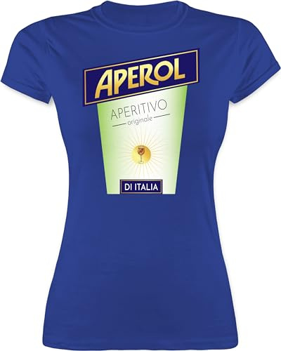Shirt Damen - Karneval & Fasching - Aperol Aperitivo Kostüm Flaschen Verkleidung I - XXL - Royalblau - t-Shirt Fasching. Faschings Tshirt Karnevals getränk t-Shirts Karneval. Faschings-t-Shirt