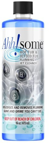 AhhSome Jetted Tub & Hot Tub Cleaner, Powerful Spa Bath Cleaning Solution for Jacuzzis & Whirlpools,16 oz (8 Treatments), Professional Grade Septic Safe Solution for Hot Tubs, Made in USA