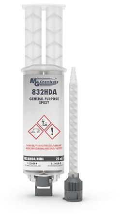 MG Chemicals 832HDA Black 1:1 Epoxy Encapsulating and Electronic Potting Compound, plastic, ceramics, metals and glass 25 mL Dual Dispenser Syringe
