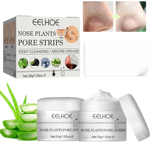 2 Stk Blackhead Remover Maske,Mitesserentferner Maske,Blackhead Clear-Up Strips,Nose Plant Pore Strips,Abreißbare Mitesserstreifen, Tiefenreinigende Schönheit Gesichtspflege Mit 120BlattPapierstreifen