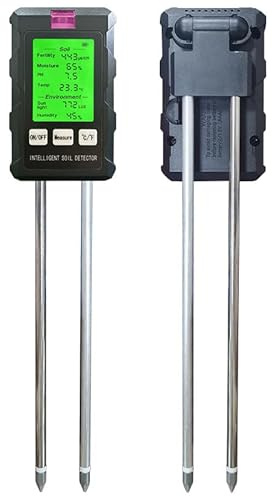 Bodentester PH 6 in 1 – Kompakter Bodenfeuchtigkeitsprüfer mit Temperatur und Luftfeuchtigkeit – Digitaler Bodentester für Zimmerpflanzen, Garten, Rasen und Außenpflanzen