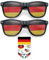 2 Deutsche Brillen, 1 Deutscher Flaggenaufkleber, Deutschlandflaggen-Sonnenbrille, Fanzubehör, Fußball-Partydekorationen, Accessoires Zum Thema Europapokal