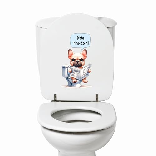 GRAZDesign WC Deckel Aufkleber Witziger Lustiger DIY Badezimmer Wandtattoo Sticker Toilette Aufkleber Tür für Wandaufkleber