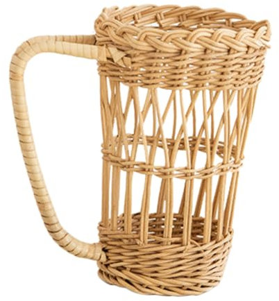 HOLIDYOYO Rattan Geflochtener Becherhalter Mit Griff Hitzebeständige Isolierende Tasse Schutzhülle Praktisch Für Zuhause Bar Und Restaurant Langlebige Hitzeschutzmanschette Ohne Becher