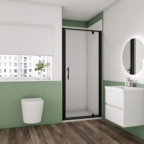 Shower Enclosure Black Pivot Shower Door 700x1850mm with 1000x700mm Tray