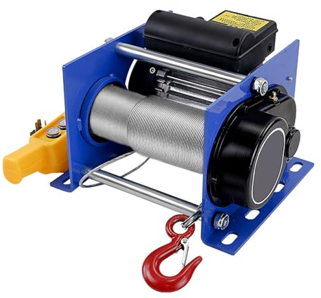 Heavy Duty Electric Hoist Winch for Construction, Warehouse, and Recovery, 400-1000kg Capacity
