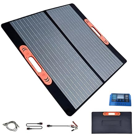 Lissontine Panneau Solaire 200w Pliable Ip67 avec Support | Haute Efficacité 24% | Kit Solaire Portable pour Station D’énergie, Camping-Car, Photovoltaïque 100W