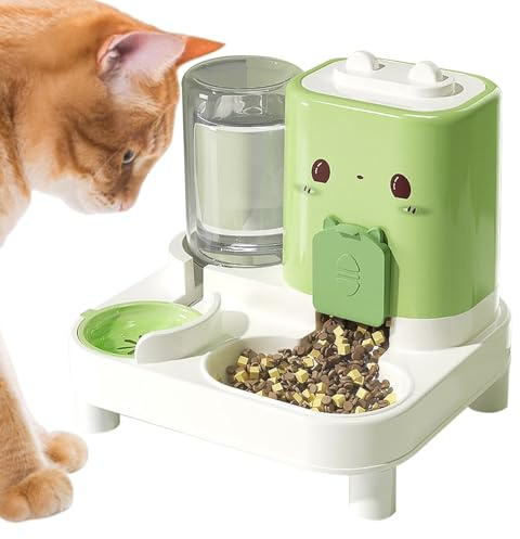 Cat Food Dispenser and Water Fountain 2 in 1 Cat Food Dispenser | Smart Pet Water Fountain Indoor Outdoor Home