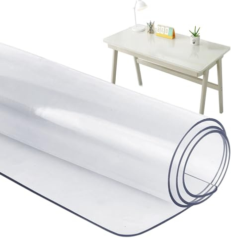 Skrivbordsunderlägg transparent 80 x 40 cm, PVC skrivbordsunderlägg | genomskinligt, runda kanter skrivbordsunderlägg transparent vattentätt, halkfritt, oljeresistent och värmebeständigt
