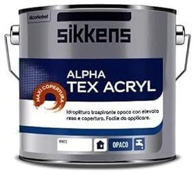 SIKKENS Idropittura Traspirante Interni Alpha Tex Acryl Bianca 5 Litri